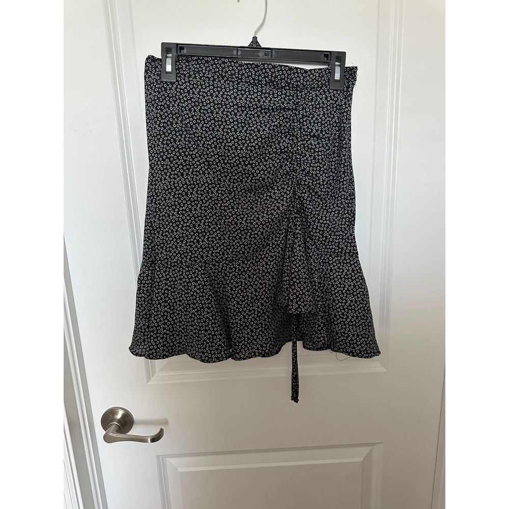 Max Studio Women's patterned Ruched Crepe Ruffle Mini Skirt